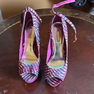 Colorful Peep-Toe Heels